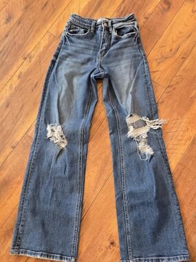 Flying Monkey Distressed Blue Baggy Wide Leg